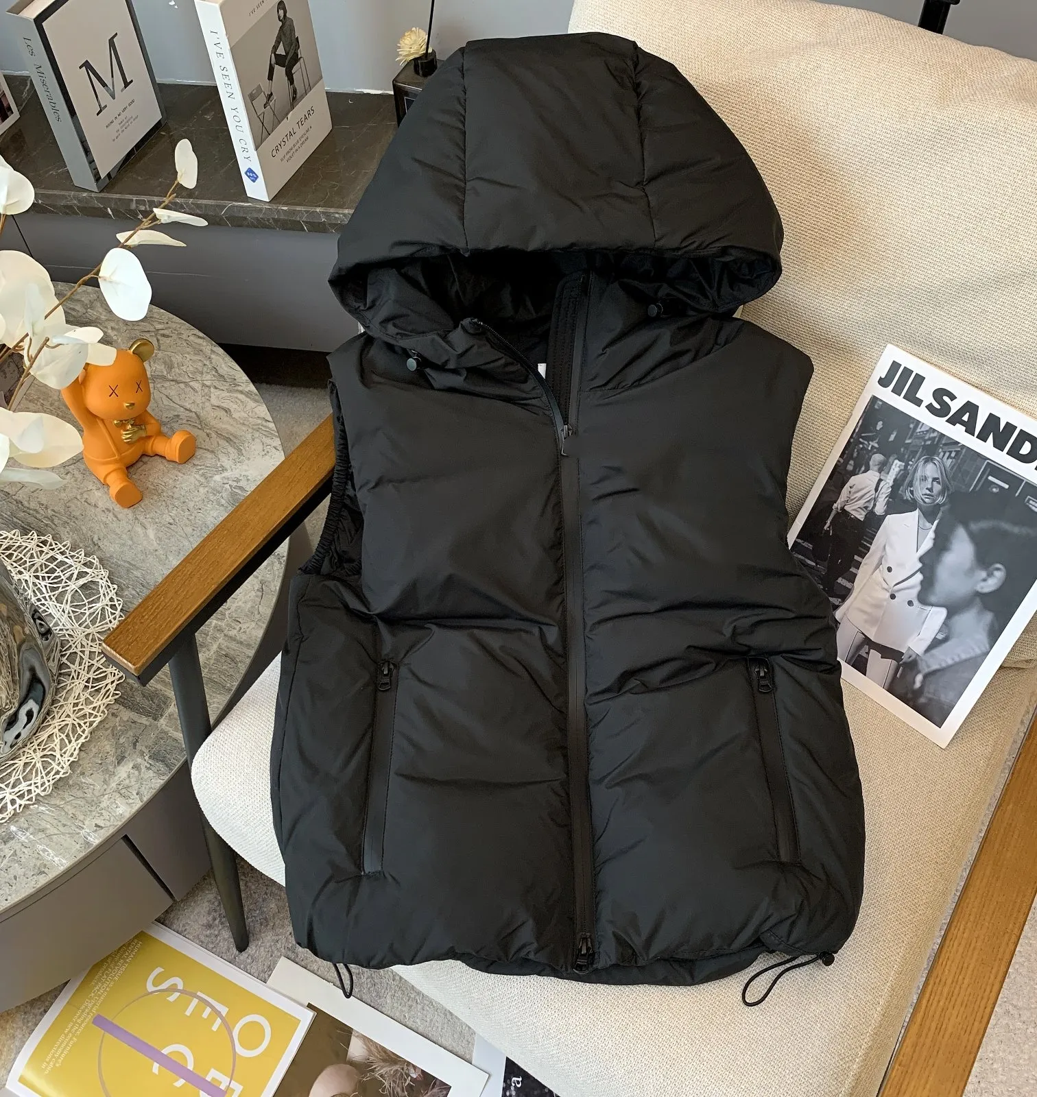 Winter herenvest donsjack met capuchon dons dikke isolatie parka vest buitensport parka jas slanke pasvorm