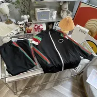  sweatshirt set designer sportswear autumn winter zipper shirt casual sweatshirt pants cotton zipper sweater classic red green ribbon sweatshirts