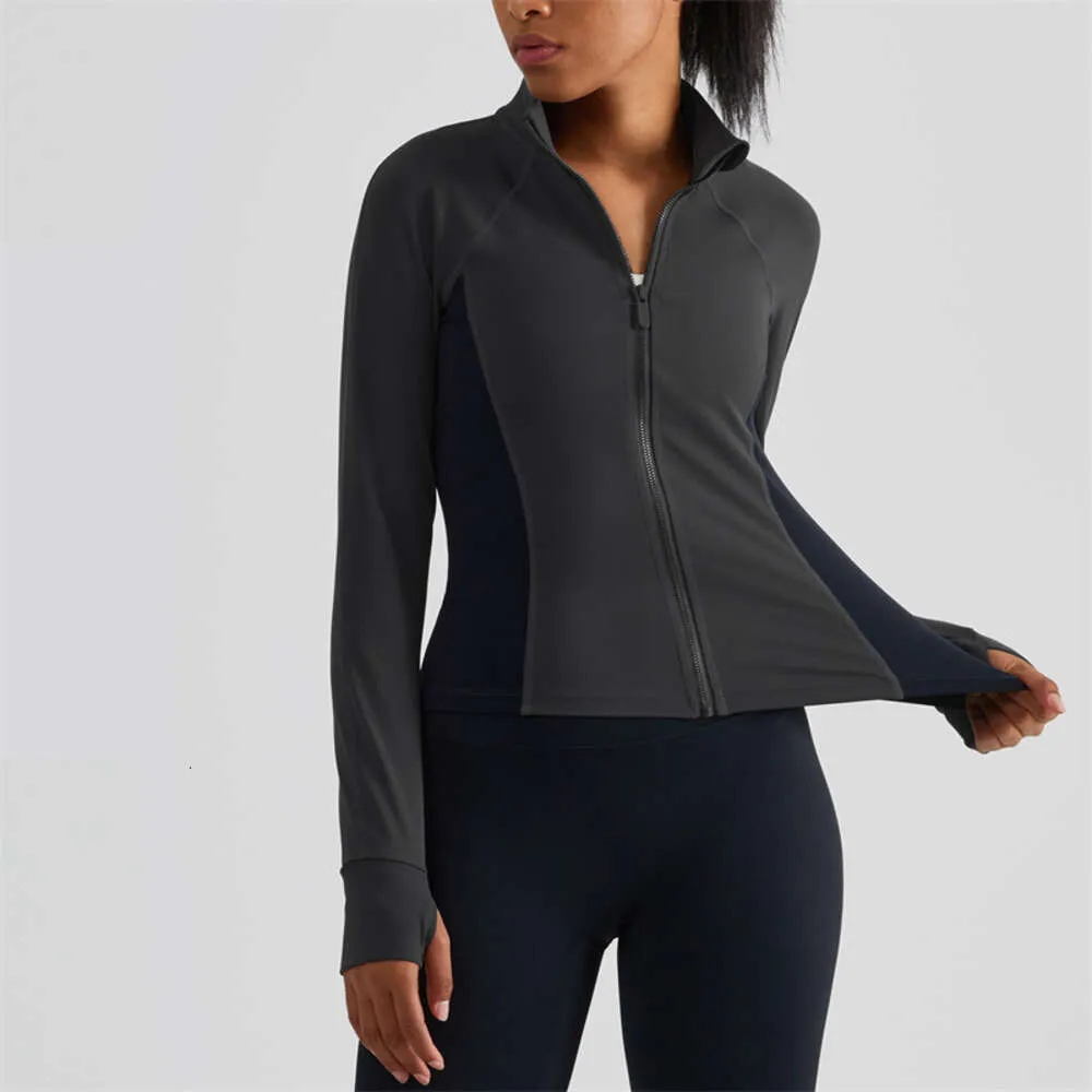 Lu Lu Align Tank Women Jackets 2022 Kvinnor Färg Blockering av sport Yoga Lemons långärmad blixtlås med topplocket Top Fitness Running Leisure Definiera jacka med tummen Jack LL