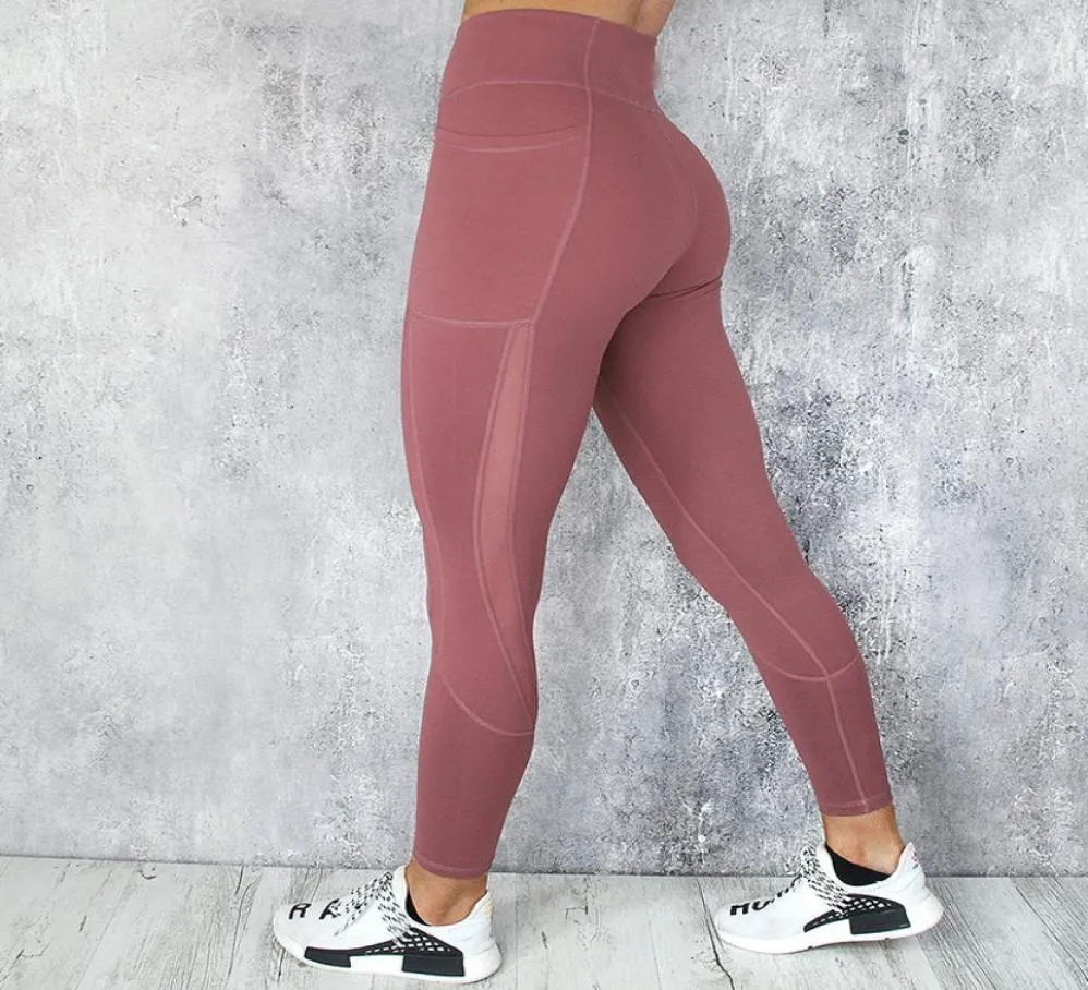 Novo esporte leggings mulheres malha splice fitness magro preto legging roupas esportivas novas leggins calças de yoga sexy leggings1653838