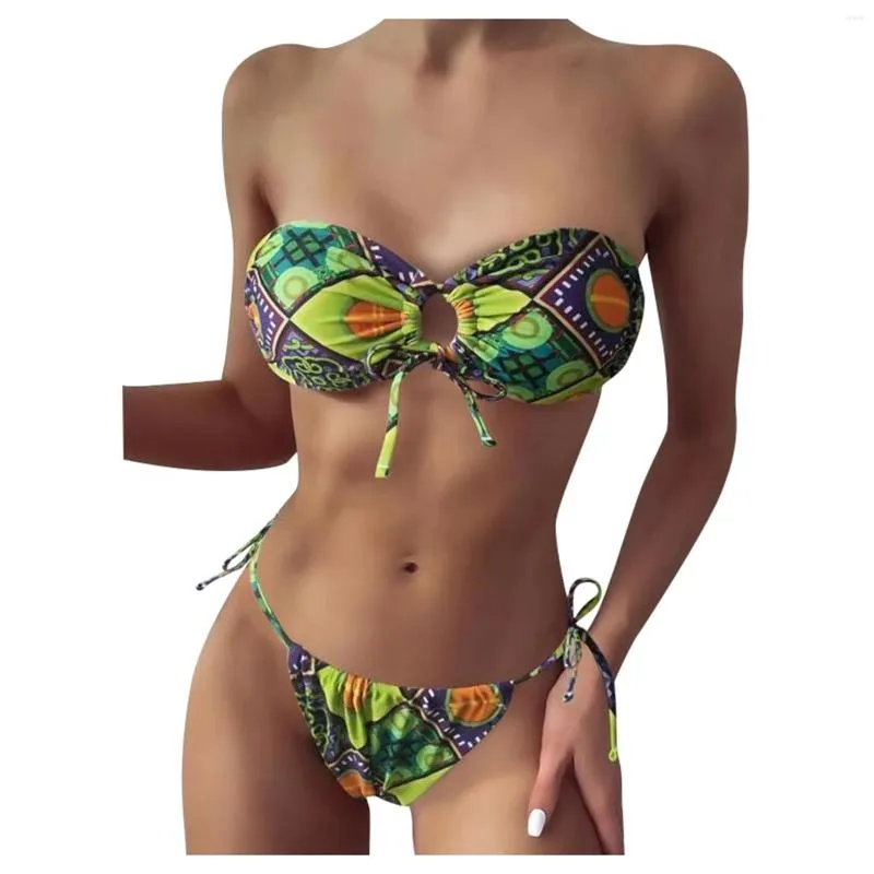 Costumi da bagno da donna 2023 Bikini Set da donna Costume da bagno push-up Top Fondo solido Stampa Biquini brasiliano Costume da bagno Costumi da bagno Spiaggia