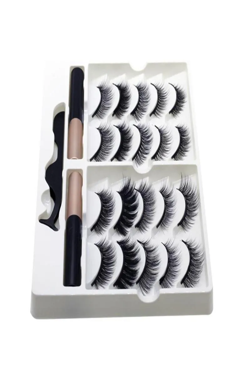 False Eyelashes 10 Pairs Of Magnetic Eyeliner Glue Not Easy To Fall Off Fake With Exquisite Packaging Box1214266