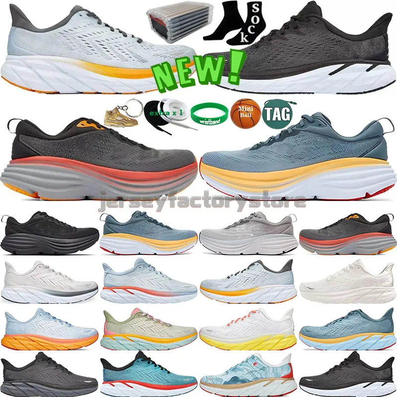 Hot ONE Chaussures de course Hommes Femmes Bondi Clifton 8 Carbon x2 Chaussure de sport Absorbant les chocs Route Route Escalade Hommes Femmes Jogging Coureurs Baskets de créateurs en plein air