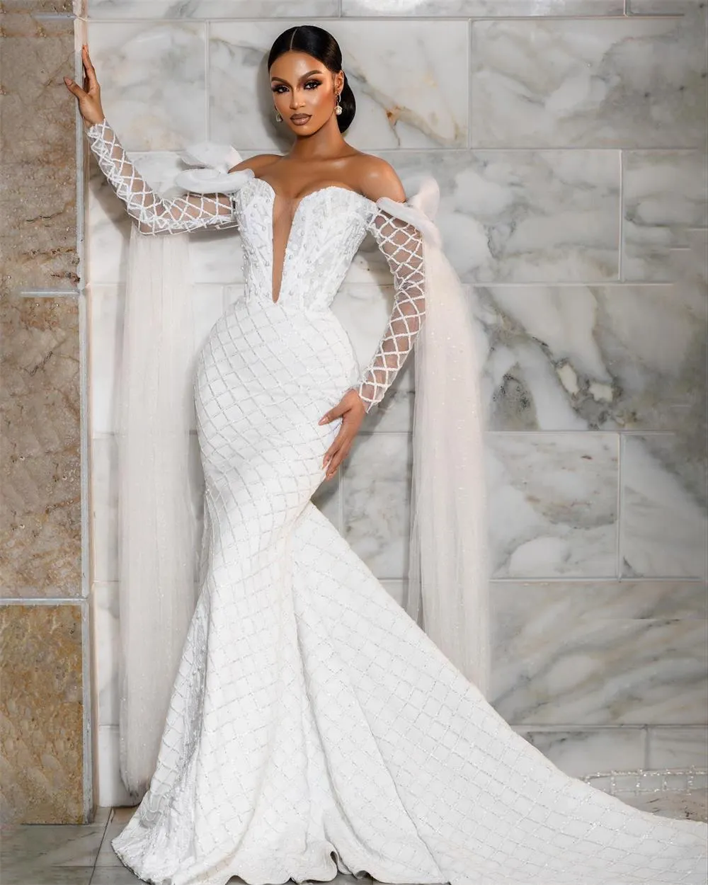 Arobe Pearl Mermaid Lace Dress　マメクロゴウチ Arobe Pearl Mermaid Lace Dressマメクロゴウチ