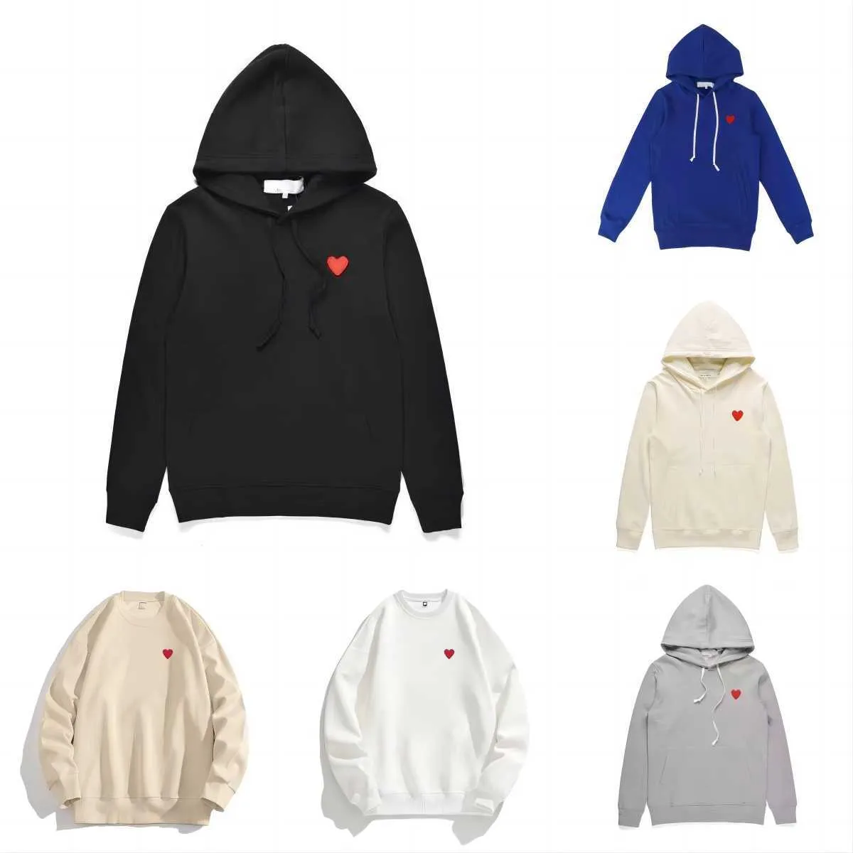 Hoodies Hoodies Sweatshirts 23s Designer Play Comme des cavaliers des garcons broderie à manches longues Pullover Femmes Red Heart Loose Pull Vêtements High