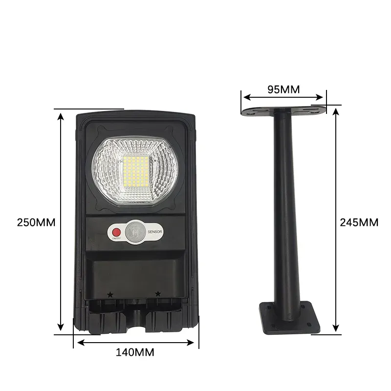 30W Solar Street Light Outdoor 54LED High Bright Motion Sensor Waterproof IP66 for Yard Garage Garden Solar Lamp