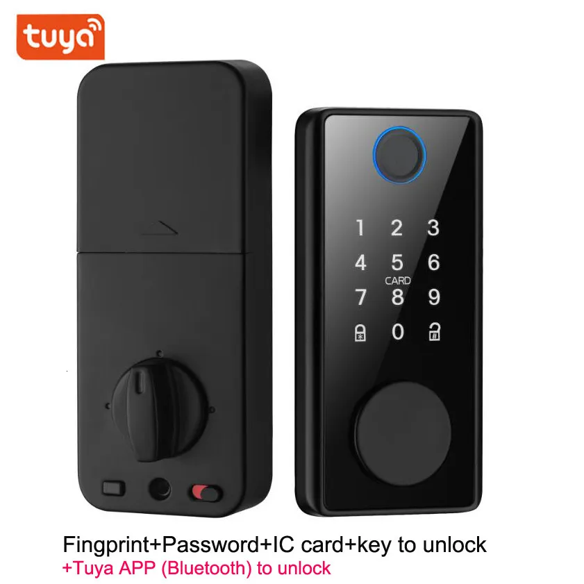 Smart Lock Smart Deghbolt Locks of Tuya Bluetooth App Биометрический отпечаток пальцев без ключа без ключа входной дверь блокировки 230419