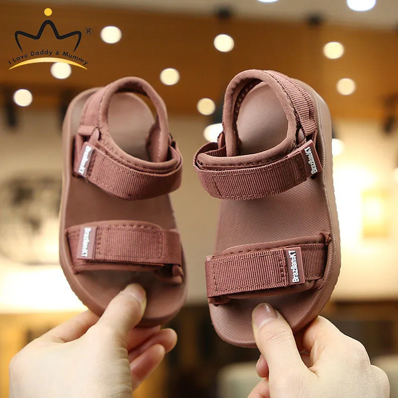 Sandalen zomer canvas sandalen jongens meisjes sandalen vaste kleur zachte oplossingen anti-slip kinderen kinderen schoenen zomer strand sandalen 230420