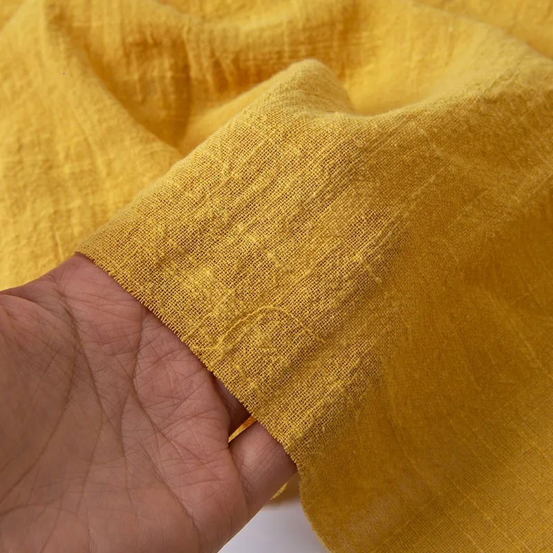 Tecido macio fino fino algodão tecido de cor sólida material orgânico linho natural para costurar roupas artesanais tecidos de retalhos 230419