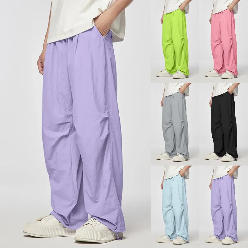 Pantaloni da uomo Pantaloni sportivi a prova di acqua Sport larghi di grandi dimensioni Casual leggeri Esercizi Harem a gamba larga