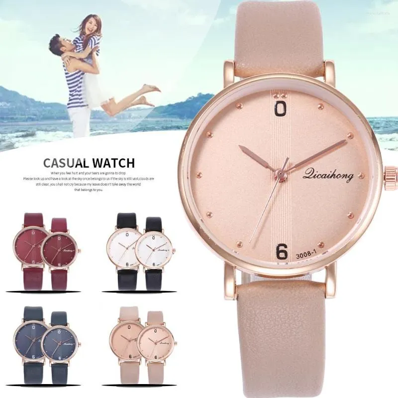 Wristwatches Fashion Lover's Watches Korean Simple Couple Watch Selling Quartz Leather Relogio Masculino