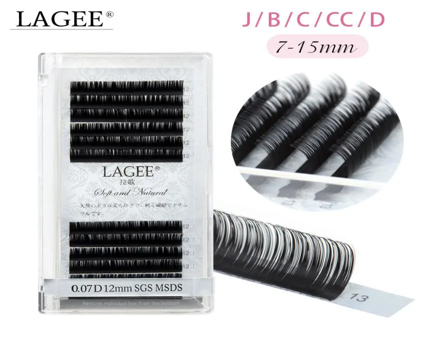 LAGEE Individual Mink Eyelash Extensions Classic Lash Glossy Black Super Soft Light 12 Rows8227577