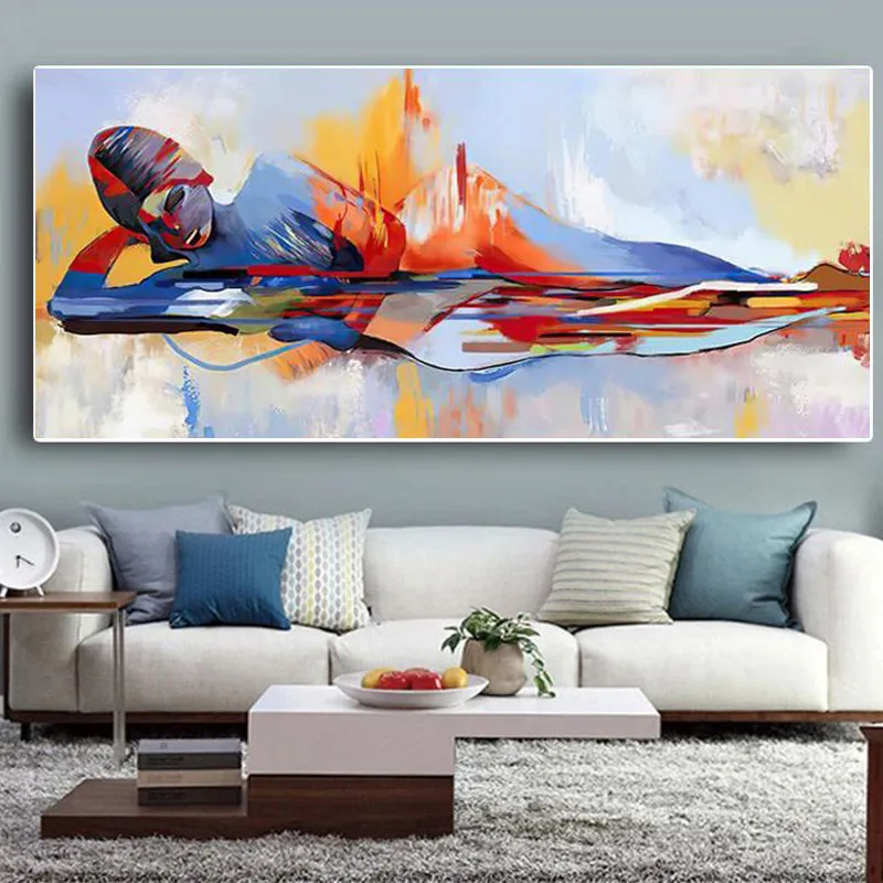 Pittura su tela astratta Poster Buddha Lord Pittura a olio Stile religioso Stampa Wall Art Picture for Living Room Dector