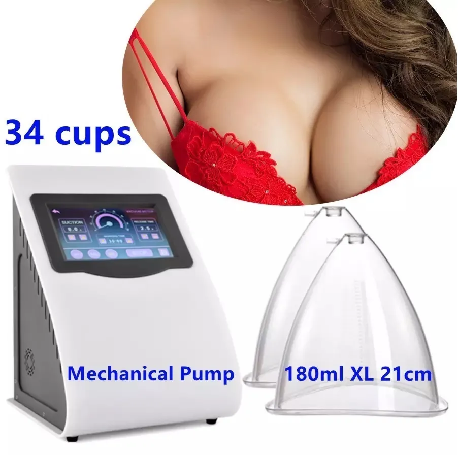 Portable Slim Equipment 180ML Butt lifting vacuum cupping therapy Vacuum buttocks breast enhancement body slimming cavitation machine with 34 cups