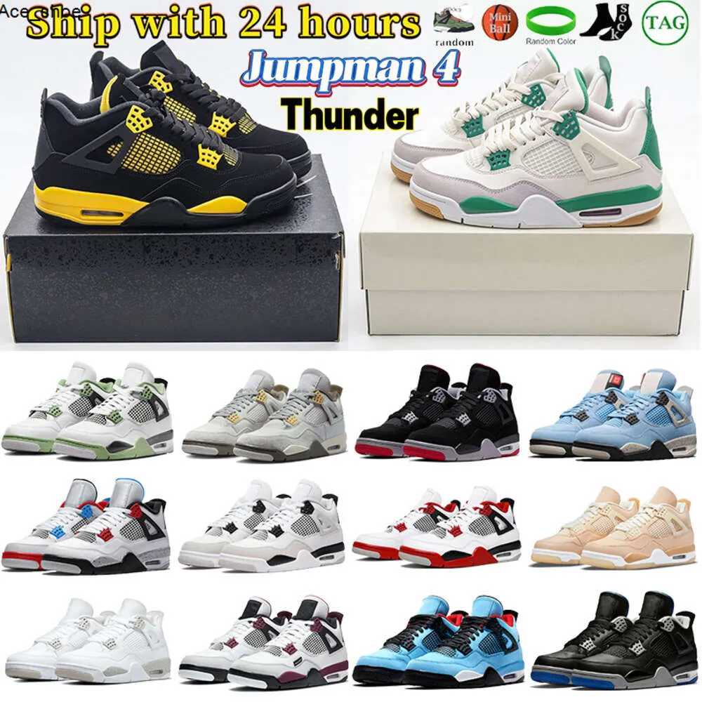 2024 Mens Jumpman 4 Basketball Shoes Womens 4s Designer Sneakers Pine