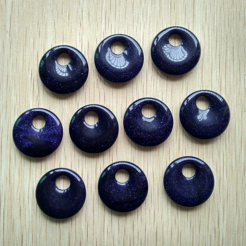 Colares pendentes 2023 Moda Blue Sand Stone Gogo Donut Charms Pingents Minchas para Jóias de Bracelete de Colar