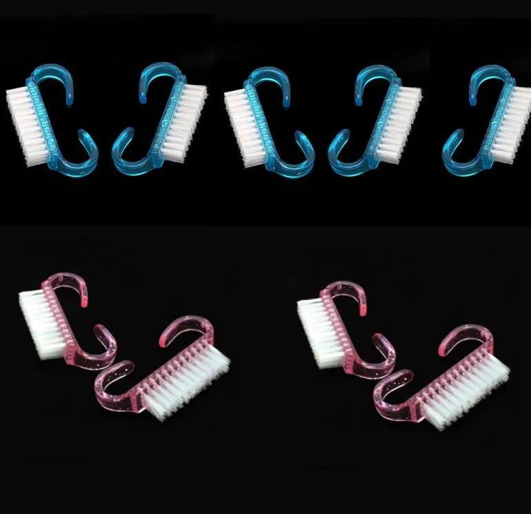 Set of 5pcs Nail Art Cleaning Brush Plastic Handle Dust Clean Manicure Pedicure Tool Pink Blue5402396