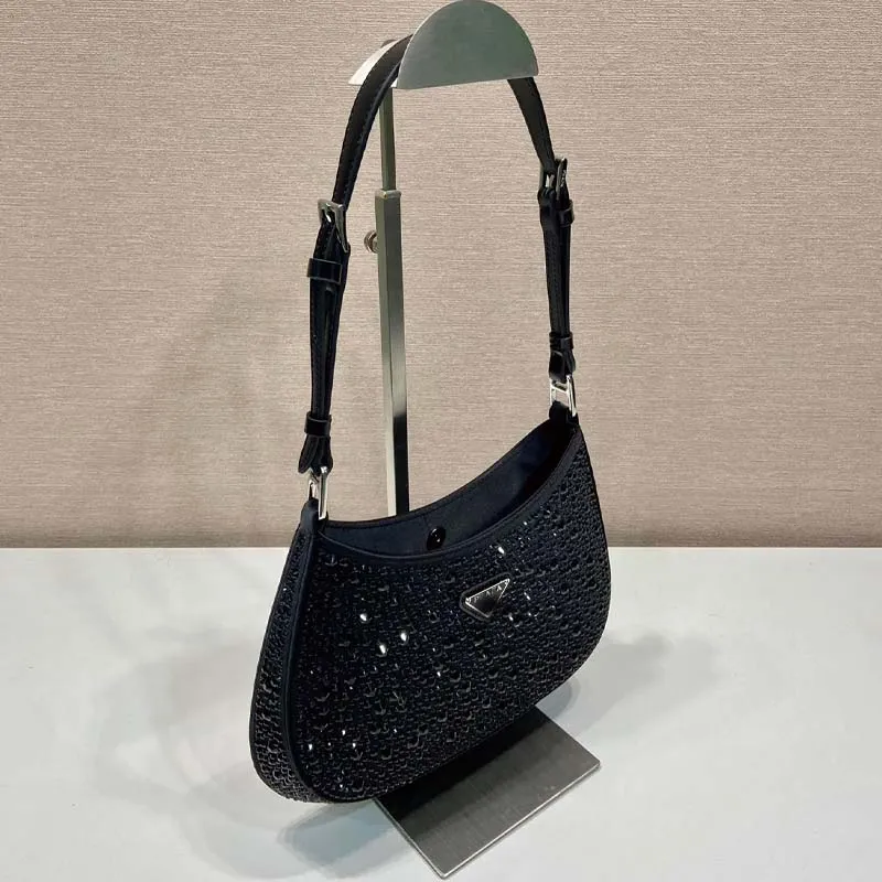 2023 Mantianxing Сумка для подмышек Атласная сумка, покрытая сверкающими импортными кристаллами Модная женская сумка через плечо Модная сумка через плечо
