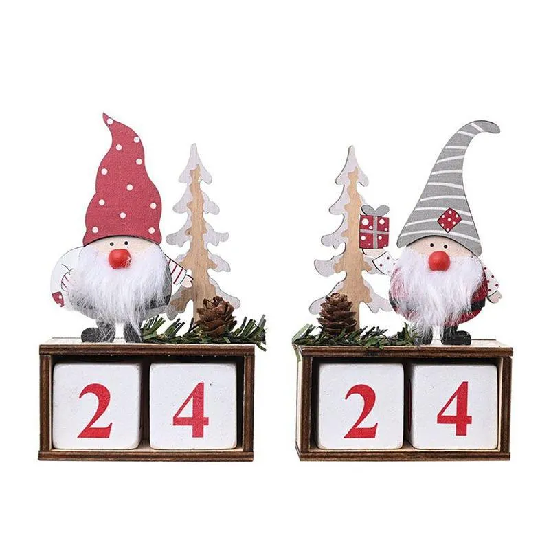 Kerstversiering Creatieve Kalender Vrolijke Kerstversiering Dennenappel Houten Ornamenten Voor Thuis Kerst Nieuwjaar Geschenken Drop Dhlkt