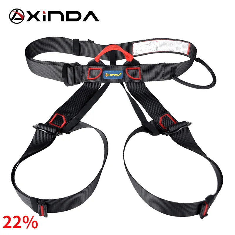 Kordeln Schlingen und Gurtband Xinda Professioneller Outdoor-Sport-Sicherheitsgurt Rock Mountain Climbing Harness Taillenstütze Half Harness Body Aerial Survival 230419