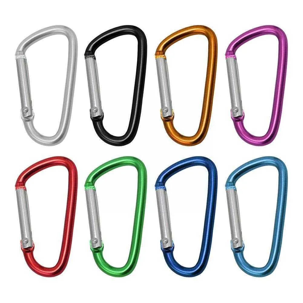 5 PCSCARABINERS 3PCS/SET utomhusklättringslegering D Shape Buckle Carabiner Survial Clip Buckle Climb Chain Backpack Chain Hook J9M2 P230420