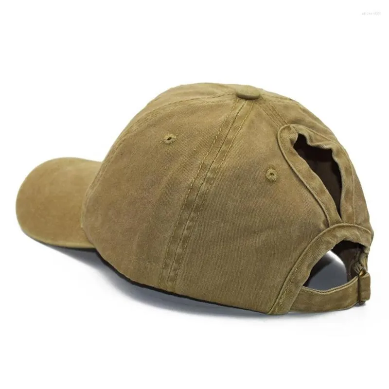 Top Caps Moda Kadınların Şapkası Yıkanmış Beyzbol Kapağı Pony Kavisli Ağsız İlkbahar ve Yaz Açık Hava Spor Güneşi Lady Hızlı Gönderi için