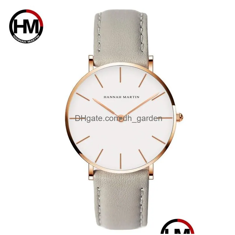 Wristwatches Drop Japan Quartz Simple Women Fashion Watch White Leather Strap Ladies Wrist Watches Brand Waterproof Wristwat Dhgarden Otczq