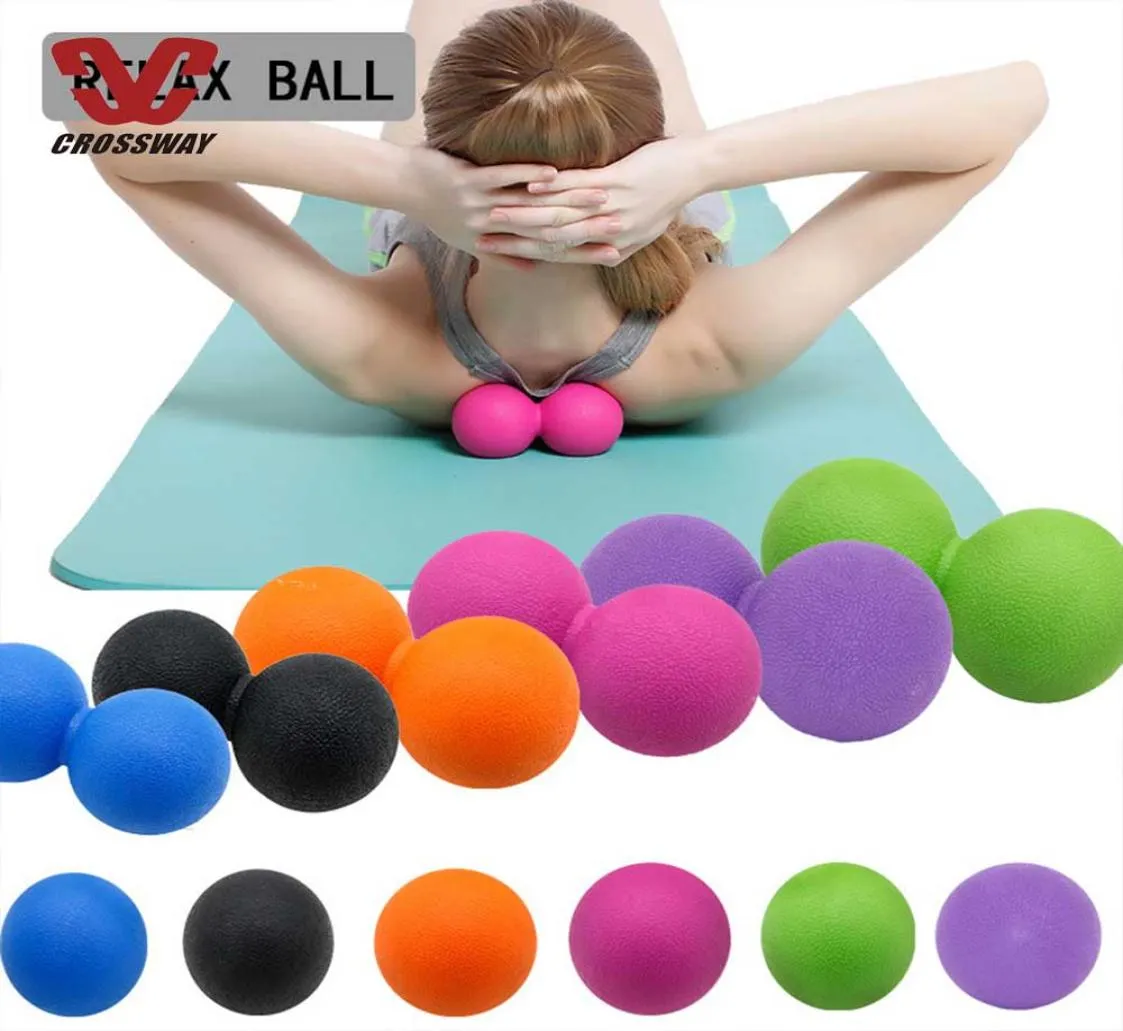 Peanut Massage Ball Dubbel Yoga Lacrosse Mobilitetstillbehör för fysioterapi Massage Myofascial Release Muskelavslappnande ACUP9310865