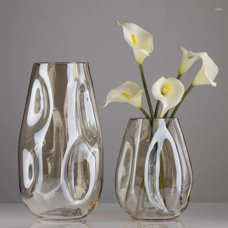 Vases Nordic Style Hydroponic Glass Vase Flower Decoration Modern Small Luxury Ikebana Design Aesthetic Wazony Room Decor WK50HP