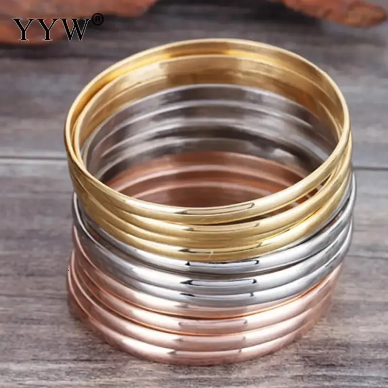 Bangle 12 pcs/lot Style romain bracelet en acier inoxydable or Rose or couleur charme Bracelets pour femme large bracelets Bracelets femmes 231118