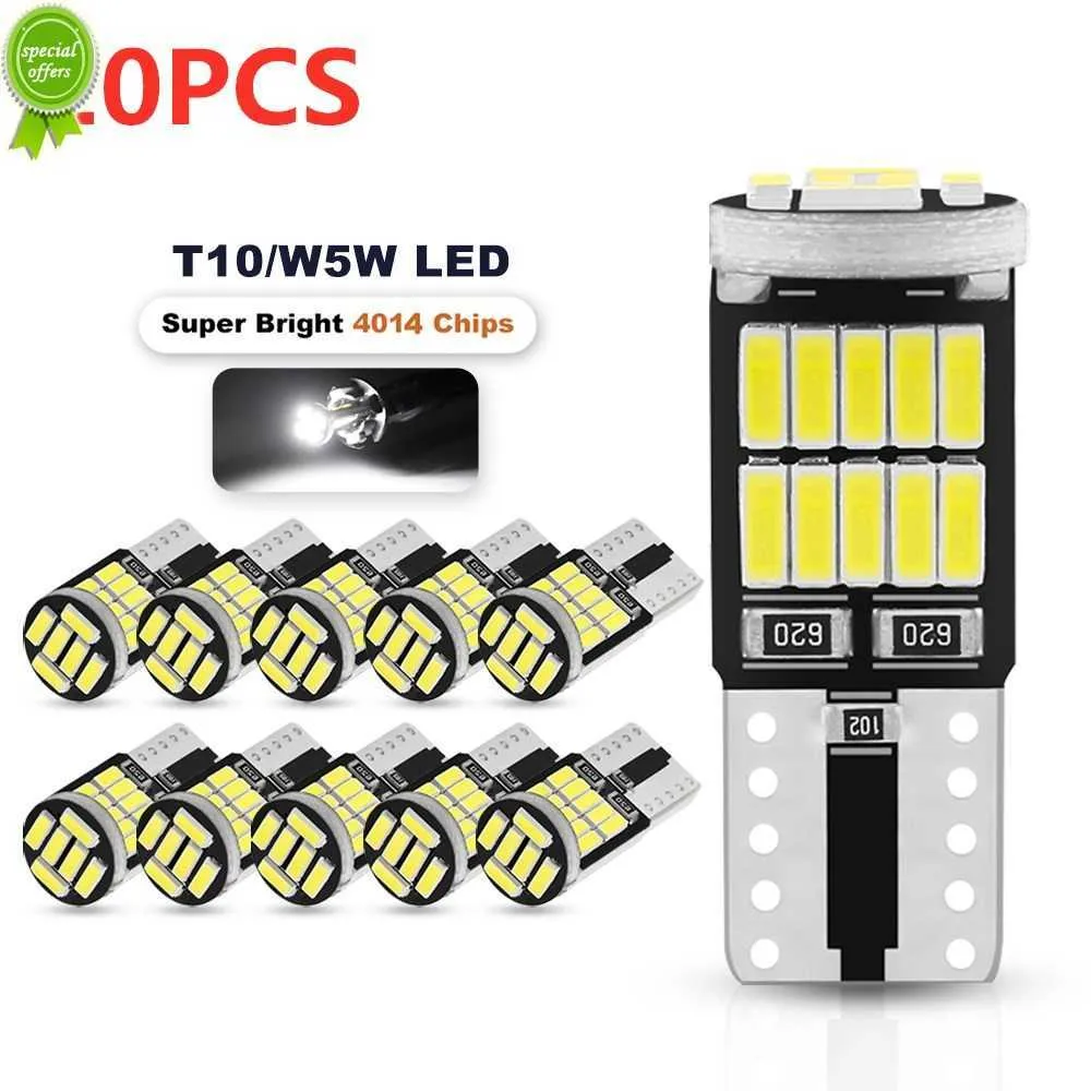 2/6/10 pices T10 W5W 194 501 Led Canbus sans erreur lumire intrieure de voiture T10 26 SMD 4014 puce lumire d'instrument blanche Pure lampe d'ampoule