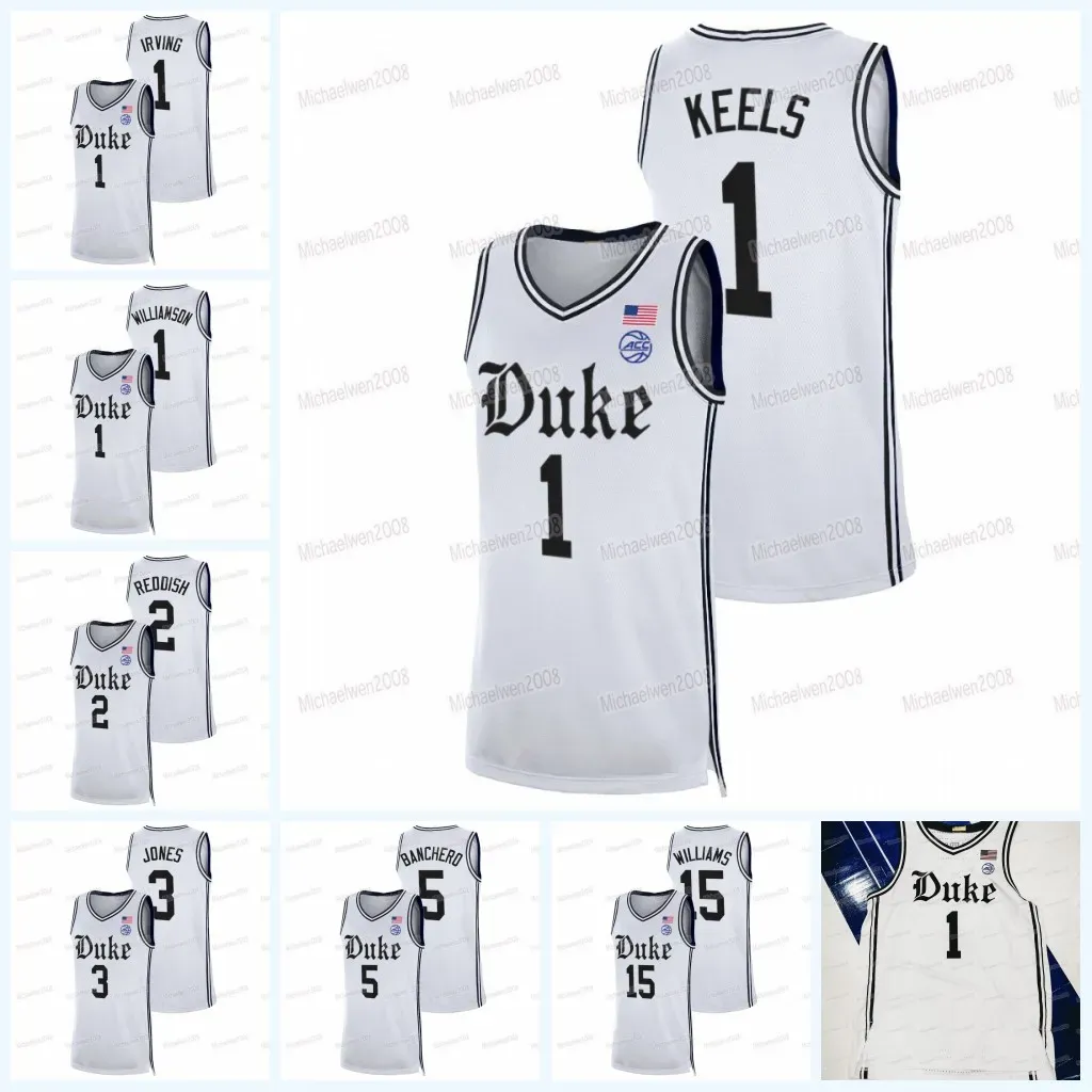 NCAA Duke Blue Devils 2021-22 محدودة كرة السلة Jersey Kyrie Irving Jayson Tatum Trevor Keels Grant Hill Jeremy Roach AJ Griffin Mark