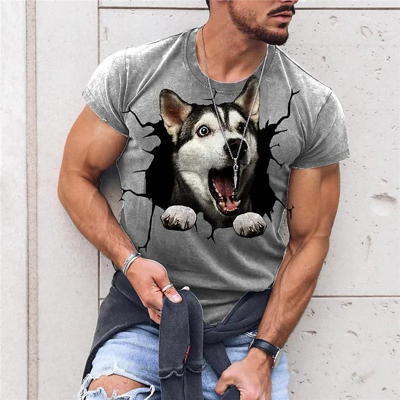 Męskie koszule Pet Pet w 3D z nadrukiem 3D T-shirt moda uliczna i zabawne ubrania unisex z krótkim rękawem, oversione oddychające letnie ubranie