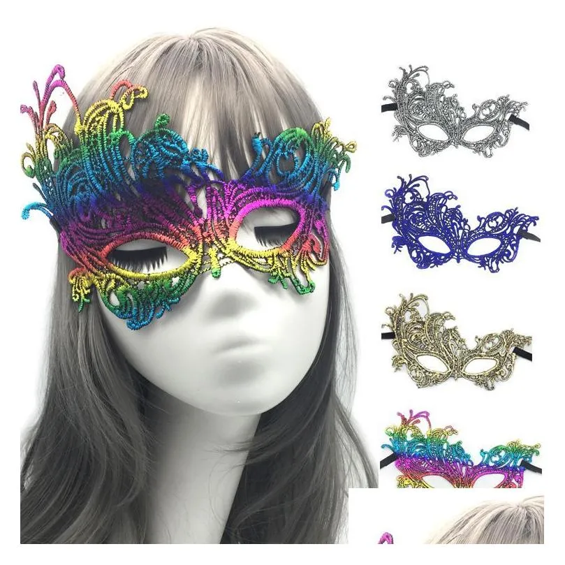 Máscaras de festa Mulheres Y Lace Máscara de Olho Máscaras de Festa para Masquerade Halloween Trajes Venezianos Carnaval Anônimo Drop Delivery Home Garden Dhgrx