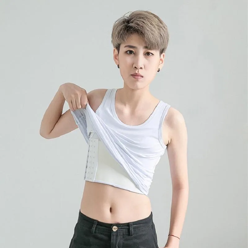 Kvinnors shapers s-6xl bröstbindemedel bomullsväst tank top för tomboy lesbiska kvinnor trans undertröja bröst platta inuti