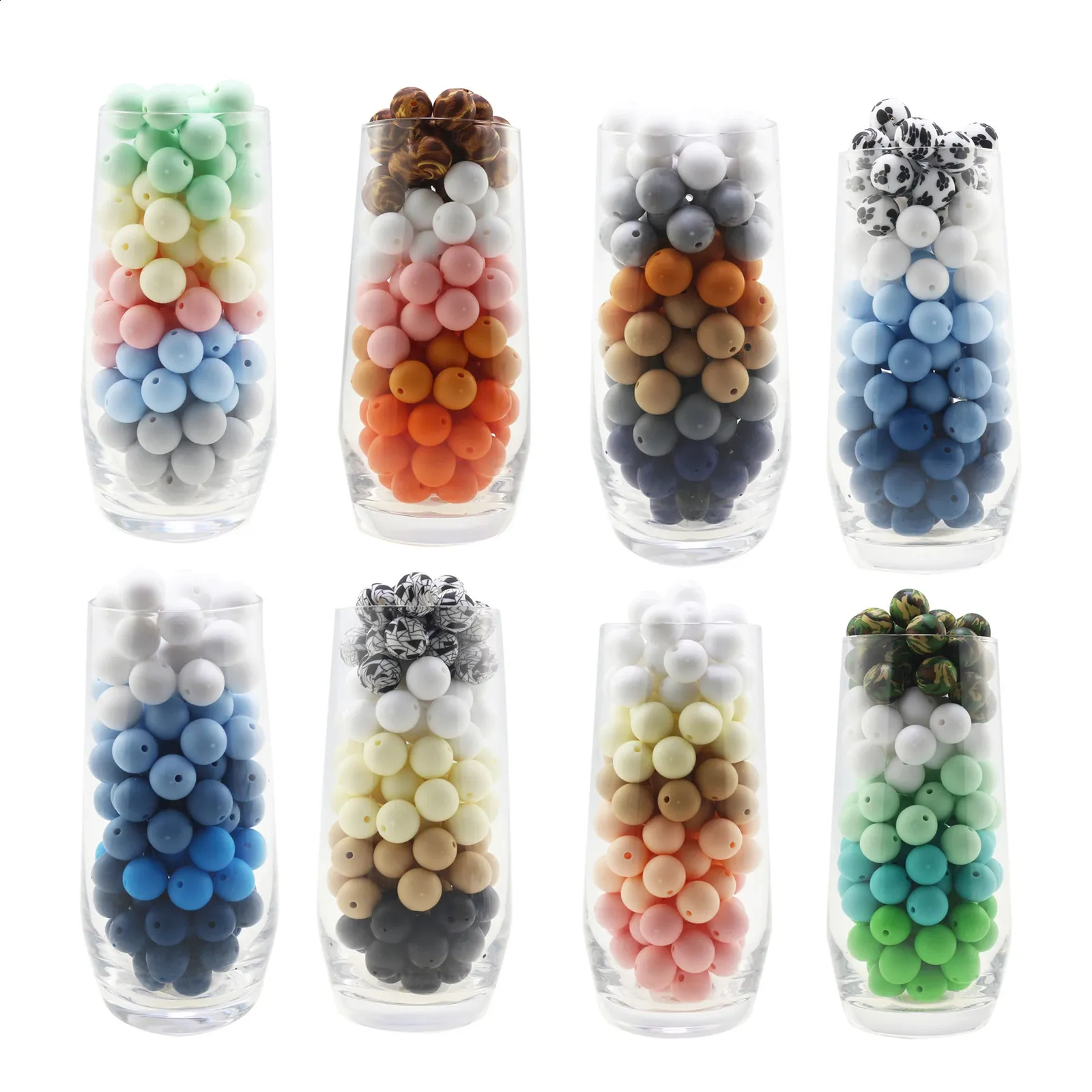 Teethers Toys 15mm 20pcs Silicone Beads Food Grade Silicone Teether Round Beads Baby Chewable Teething Beads Silicone Teether For Diy 231118