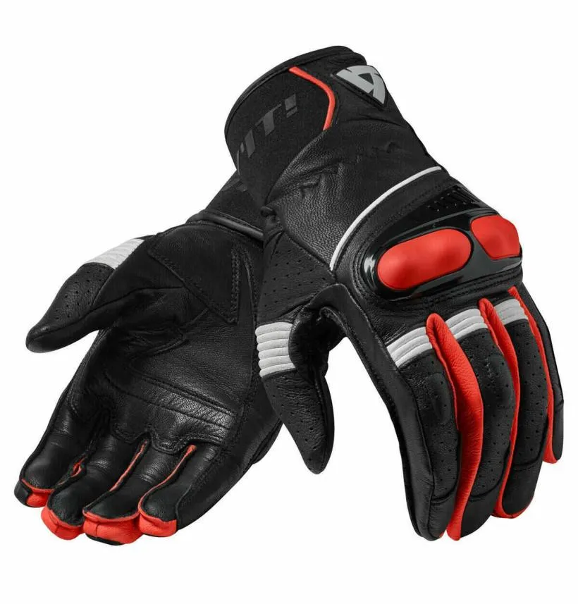 Revit Hyperion Short Leather Motorcycle Gloves Black Neon Racing Genuine Motorbike8948533