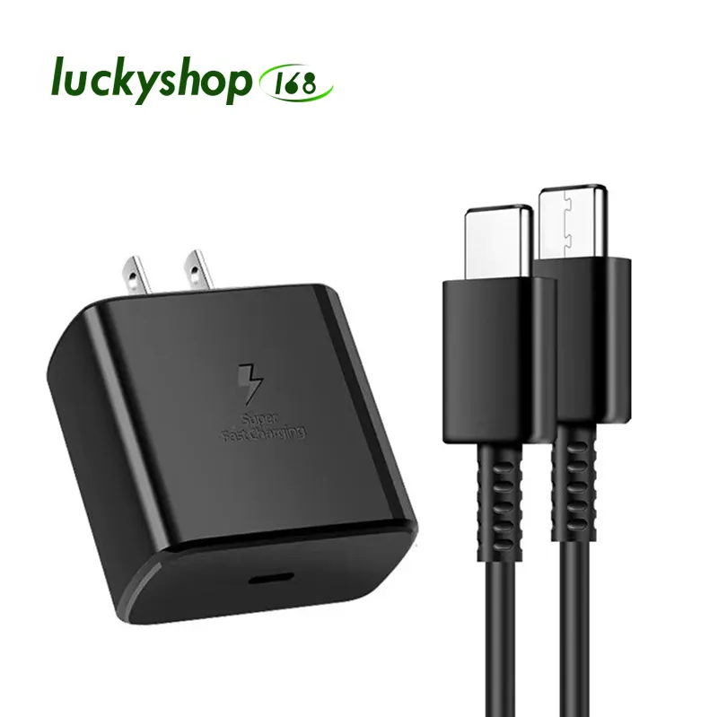 삼성 PD 45W 충전기 용 Ul Pulg Wall Super Fast Charger USB C 갤럭시 S20/S20 21 Ultra/Note10/Note 10 Plus TA845 포장 상자