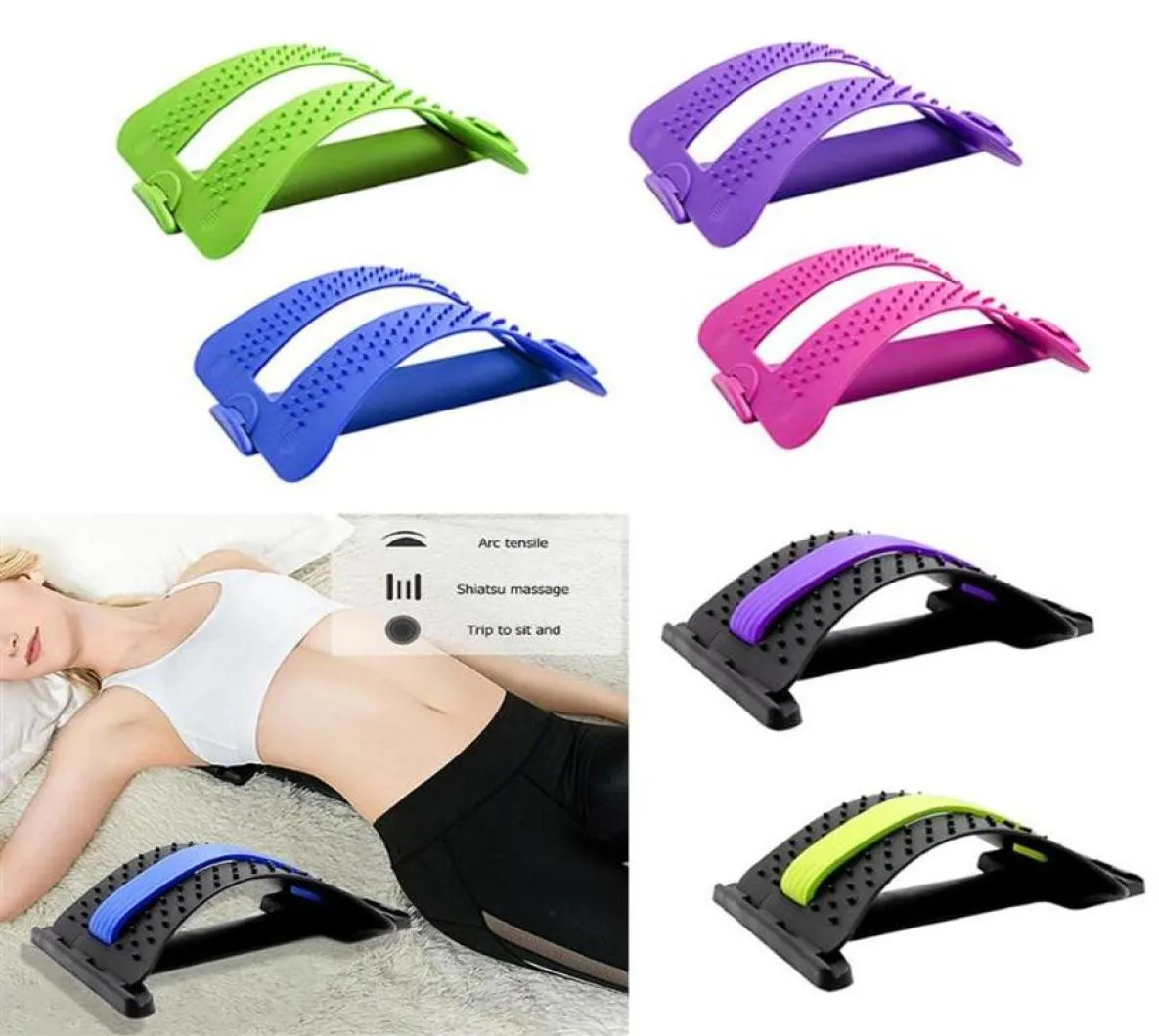 Back Stretch Equipment Masr Magic Stretcher Fitness Lumbar Support Relaxation Spine Corrector Health Care Masr Tool271P8323941