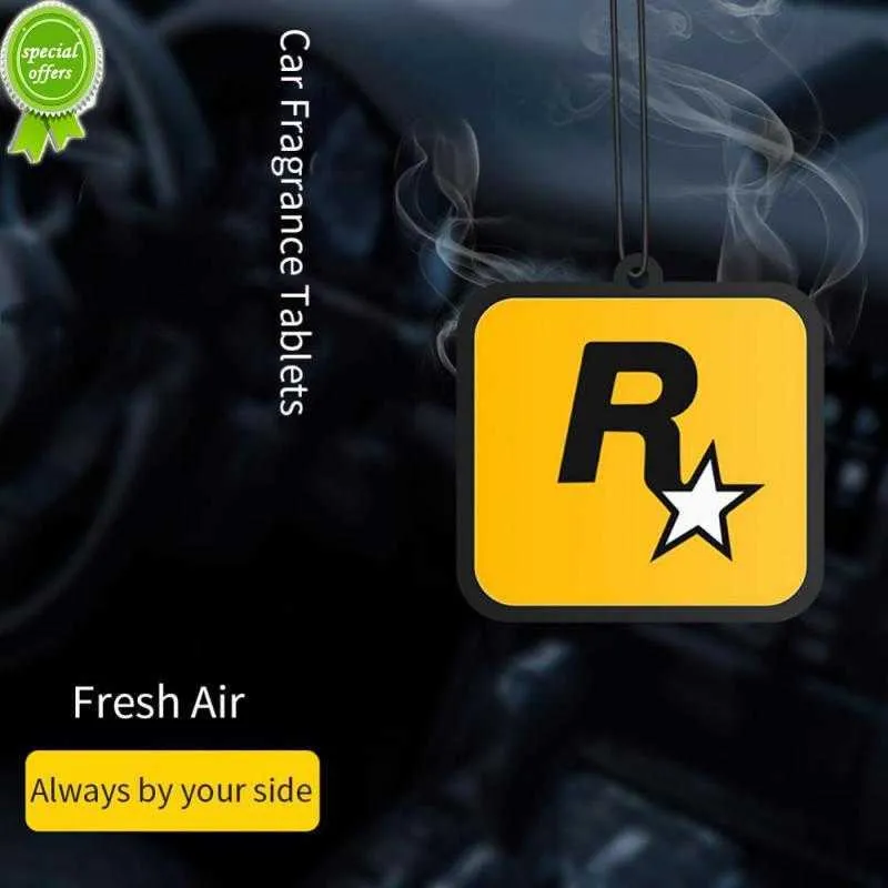 Car Fragrance R Star Pendant Deodorante per auto Vista posteriore da appendere Compresse profumate per aromaterapia a lunga durata Deodorizzazione per auto