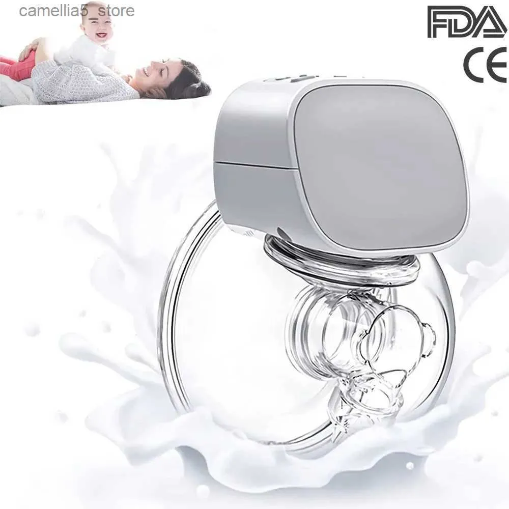 Breastpumps Portable Electric Breast Pump Silent Wearable Automatic Milker USB Rechargable Baby Breastfeed Milk Extractor Milker BPA Free Q231120