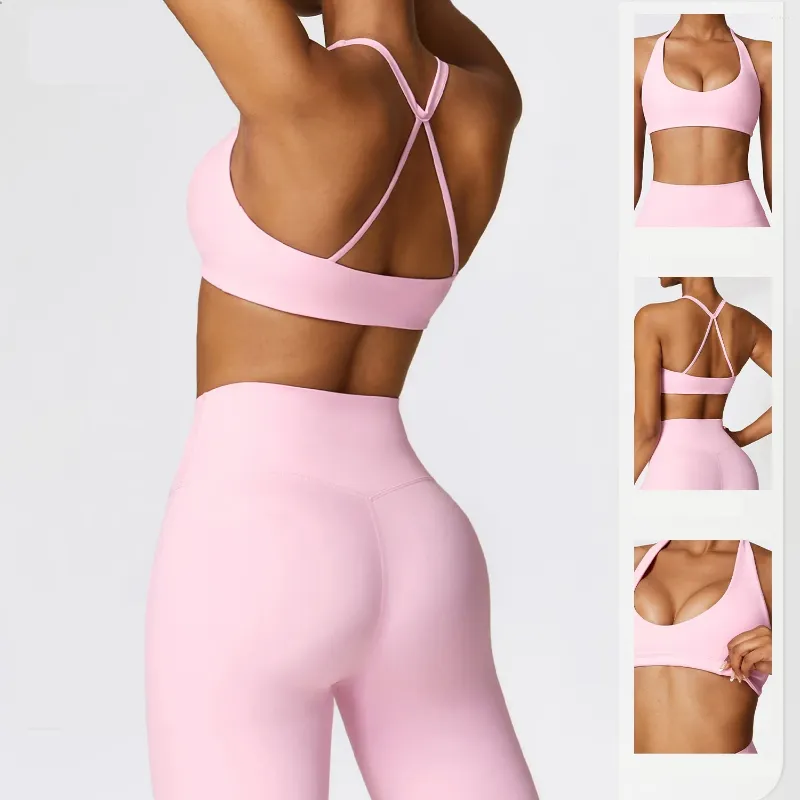 Yoga Outfit Logo Personnalisé Sexy Ponçage Beauté Dos Soutien-Gorge De Sport En Plein Air Courir Fitness Gilet Gym À Séchage Rapide Top Femmes Sous-Vêtements