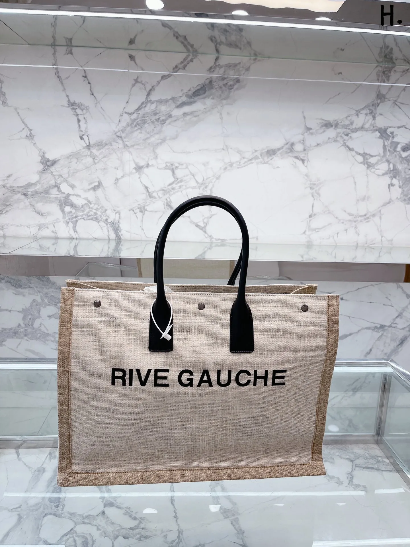 Luxurys Beach Bags RIVE GAUCHE Sacs à provisions en cuir de lin Lettre Womens Underarm Shoulder Bag Designer Tote Bag
