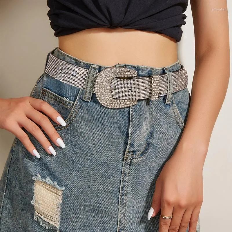 Cinture Western Cowgirl Cintura con strass Donna Luxury Bling Stile punk Cintura con borchie Jeans Pantaloni eleganti Vita quotidiana Streetwear