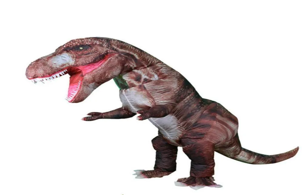 2020Newest Triceratops Cosplay T rex Dino Spinosaurus Inflatable Costume for Adult Kid Fancy Dress up Halloween Party Anime Suit Y1718785