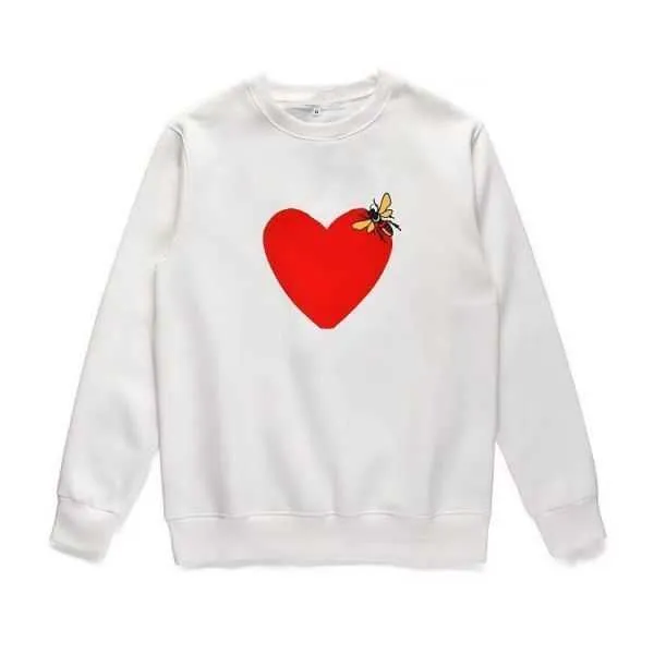 Mens Hoodies Sweatshirts Designer Spela Comes Jumpers des Garcons Letter Brodery Långärmning Pullover Women Red Heart Loose Sweater Clothing FGB Z0SI