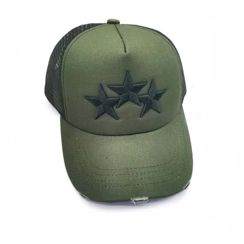 American Cap Summer Masculino e Feminino Personalidade Feminino Bordado de Messa Estrela Caps Captados Captados Base de beisebol respirável à prova de sol