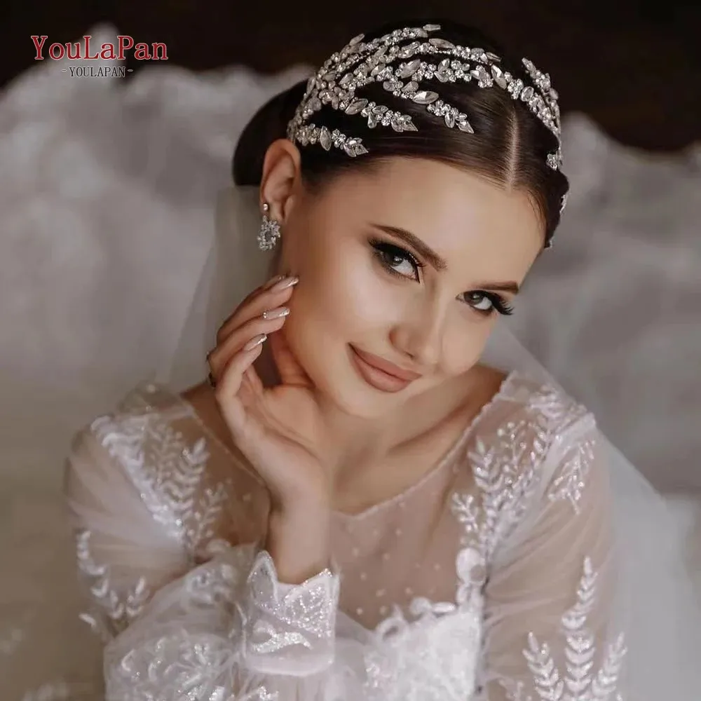 Bruiloft haar sieraden YouLaPan HP425 bruids hoofdband kronen bruid tiara en hoofddeksels zendspoel accessoires optocht hoofd 231118
