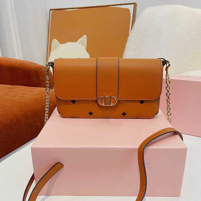 NEW MM Luxury Designer Bags Women Shoulder Bags Chain Handbag Fashion Square Crossbody Bags Purses Brown Leather Handbags Letters Printing Messenger