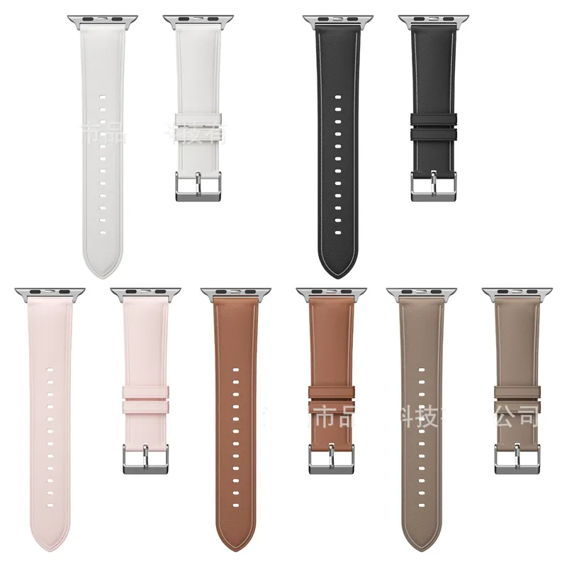 Pour Apple Watchband appleiwatch987654se bracelet de montre nouveau matériau TPU simulant la ligne de motif en cuir 38/40/41 mm42/44/45/49 mm Apple Watch Strap